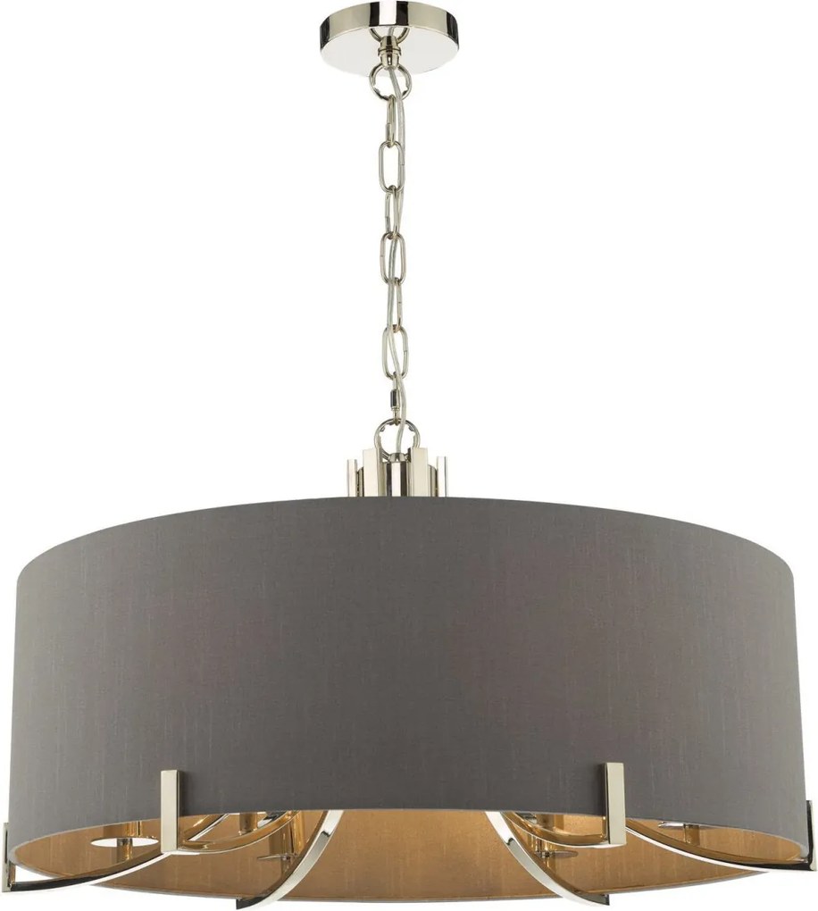 DAR LIGHTING VEY0639 VEYRON Ernyős Függesztett Lámpa Nikkel, Szürke E14 IP20