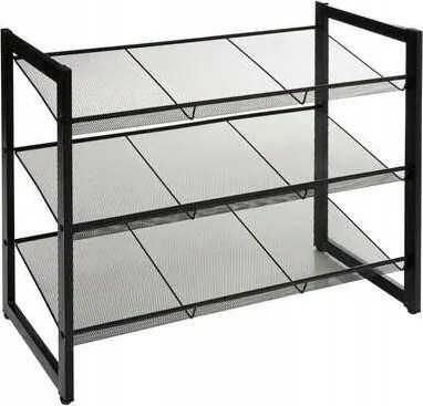 Fém cipőtartó polc fekete 9 pár