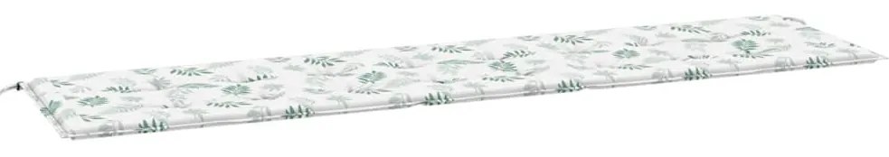 levélmintás szövet kerti padpárna 200x50x4 cm