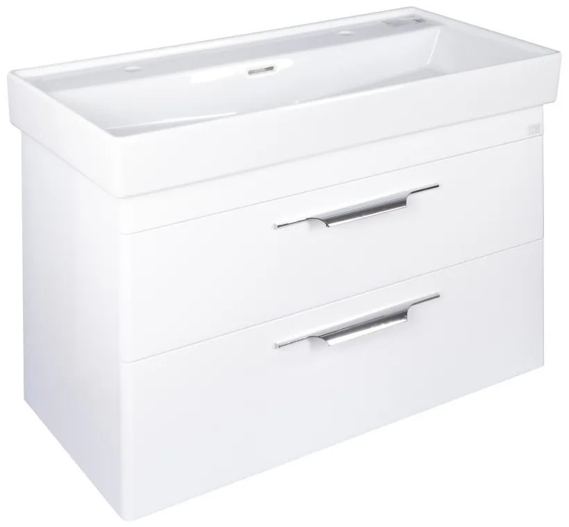 TMP LUX 100D fali fürdőszobabútor - CeraStyle SHARP 37600 DUPLA csaplyukas mosdóval - 100 x 48 cm
