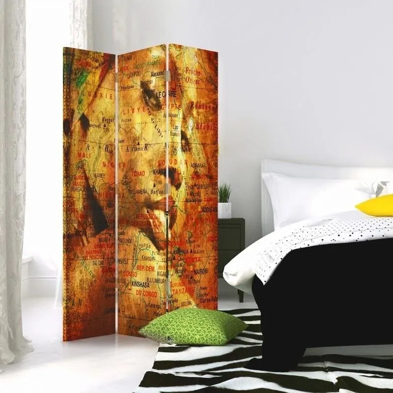 Gario Paraván Térkép noi portréval Méret: 110 x 170 cm, Kivitelezés: Klasszikus paraván