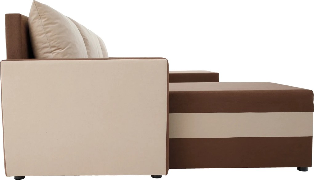 Univerzális ülőgarnitúra, barna/bézs, PAULITA U