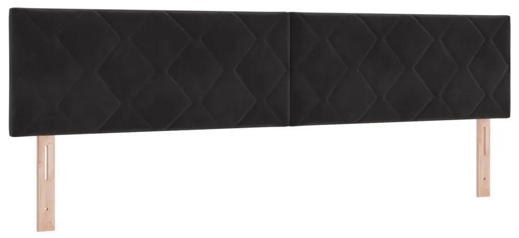 Fejtámla Gyémánt Blokkok Design Fekete 200 cm Velúr