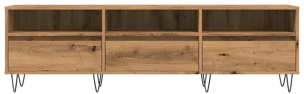 kézműves tölgy színű szerelt fa TV-szekrény 150 x 30 x 44,5 cm