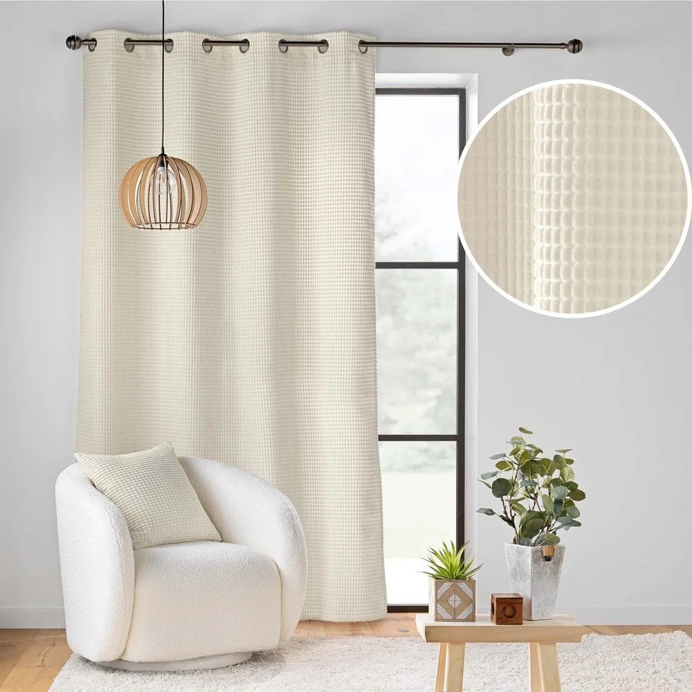 Bézs bársony függöny 140x260 cm Swing – douceur d'intérieur