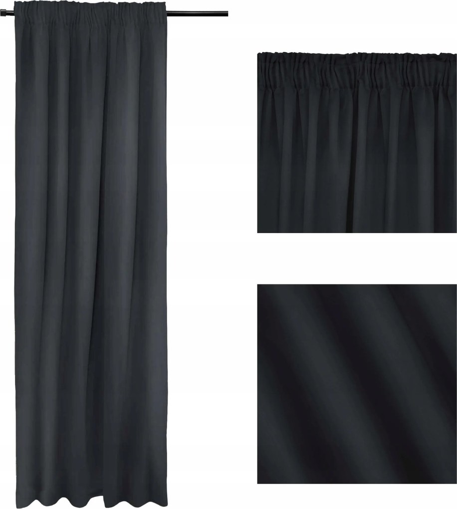 Kész függöny Sötétítő Függöny Blackout 140x250 Sötétszürke Arctic