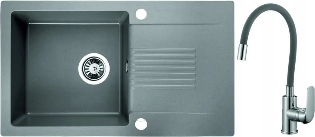 Mosogatótálca szürke 1 részes Celia 44x76cm csapteleppel