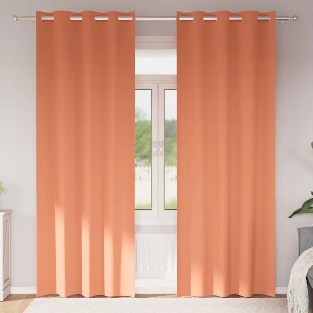 Függönyök függönyökkel 2 pcs Terrakotta 245x140cm Poliészter