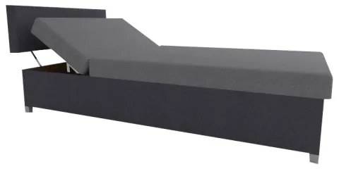 Kárpitozott heverő állítható fekvőpozícióval és tárolóval DALLAS 108x205 cm szürke/antracit