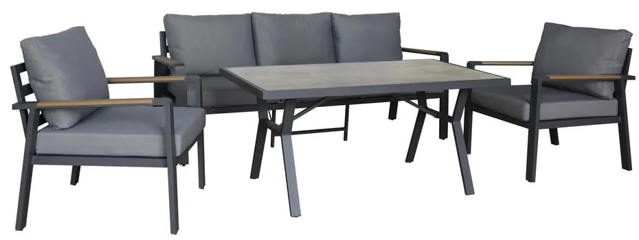 Sötétszürke fém kerti fotel Sibiu Duo – Rojaplast