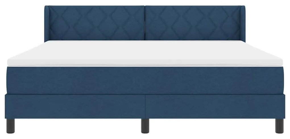 Boxspring ágy matraccal Kék 180 x 200 cm Szövet és Mérnöki Fa