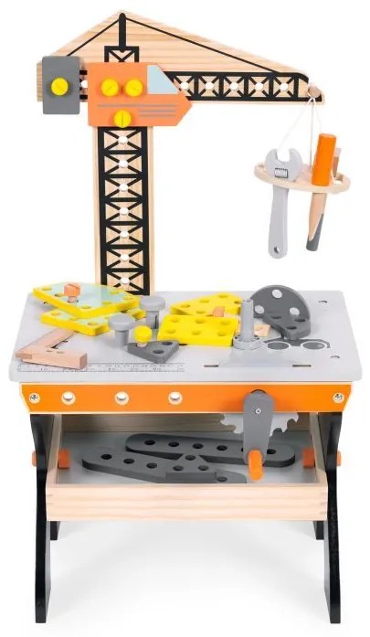 ECOTOYS Fa műhely gyerekeknek - szerszámos asztal