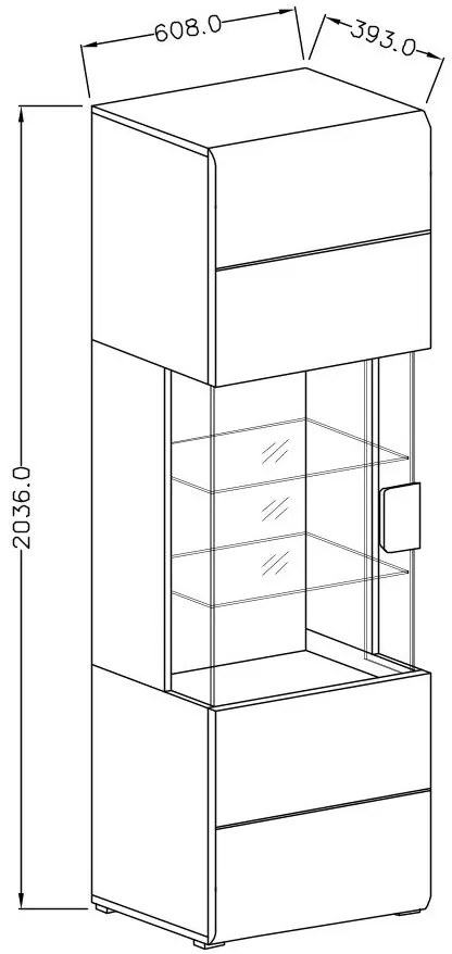 Vitrin Tamie Typ 05 (sötétszürke + tölgy). 1030158