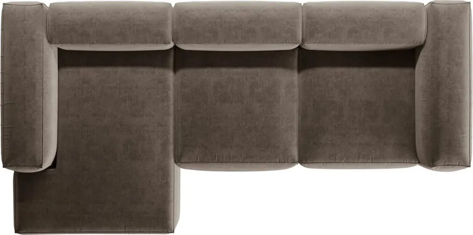 Barna sarokkanapé (bal oldali-heverő résszel) Bergamo – Cosmopolitan Design