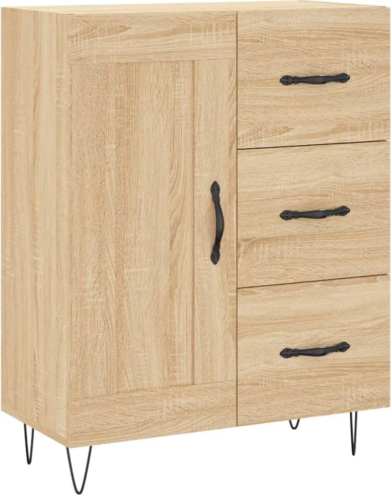 vidaXL sonoma tölgy színű szerelt fa tálalószekrény 69,5 x 34 x 90 cm