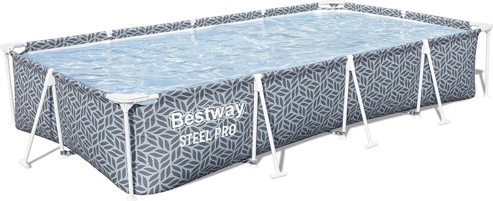 Bestway Turqouise Bay szögletes fémvázas medence szett 366 x 201 x 66 cm