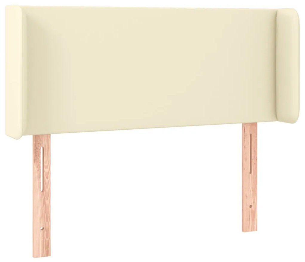 krémszínű műbőr szárnyas fejtámla 103x16x78/88 cm
