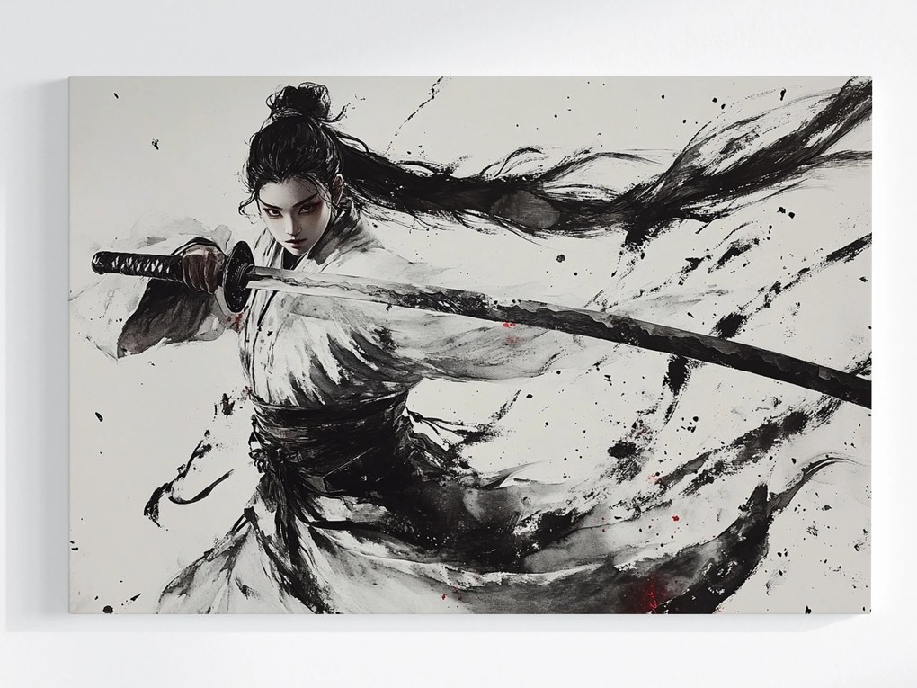 Vászonkép Canvas Japán Ázsia Nő Harcos Katana 120x80