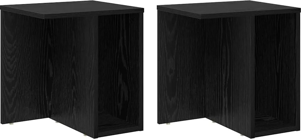 vidaXL Végasztal 2 pcs Fekete tölgy 37 x 32 x 40 cm Faanyag
