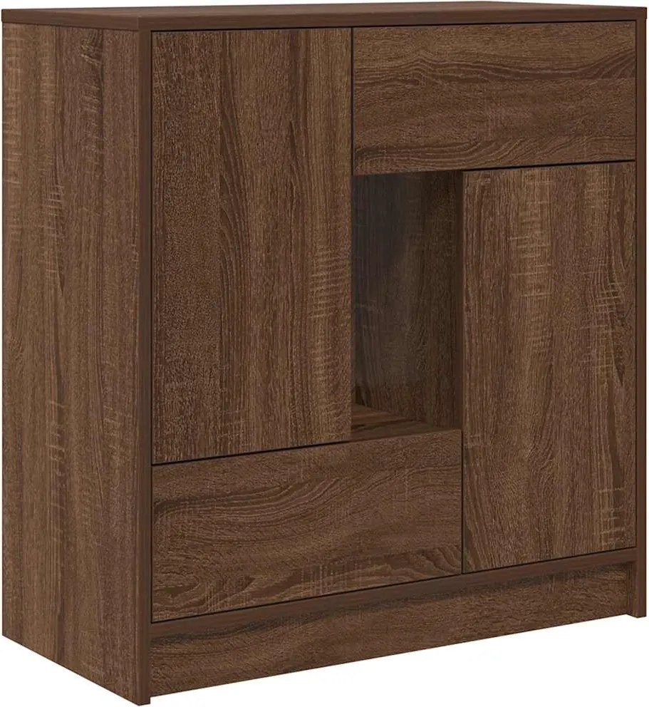 vidaXL barna tölgy komód fiókokkal és ajtókkal 70,5x34x74,5 cm