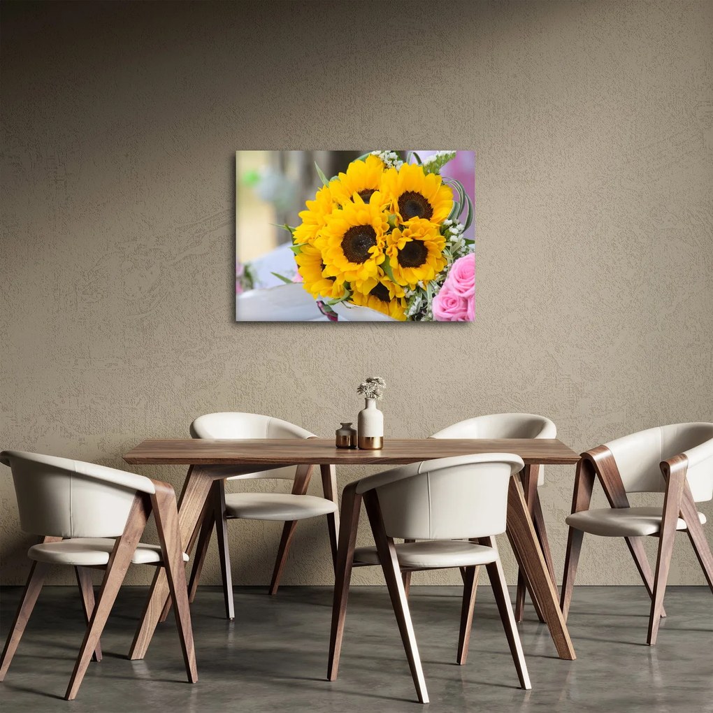 Napraforgós esküvői csokor képe (70x50 cm)