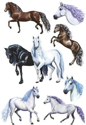 Matrica, papír, 3 ív, 76x120 mm, AVERY ZWECKFORM, Z-Design No.53692, rajzolt lovak (AY53692)