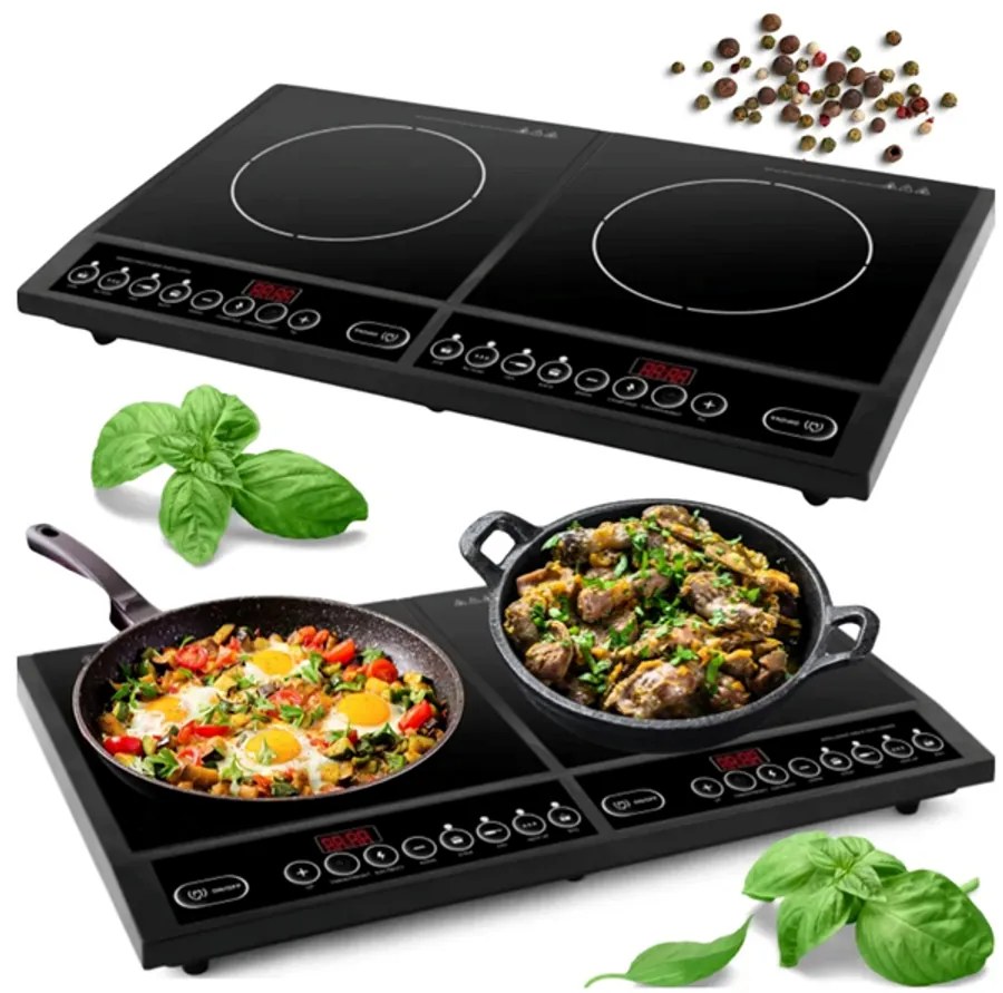 Kraft&Dele Dupla Indukciós főzőlap, 2 x 2000 W