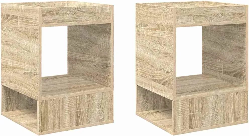 vidaXL Végasztal 2 pcs Sonoma tölgy 40 x 40 x 56 cm Faanyag