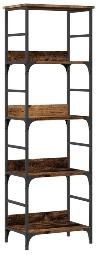 antik fa színű szerelt fa könyvszekrény 50 x 33 x 153 cm