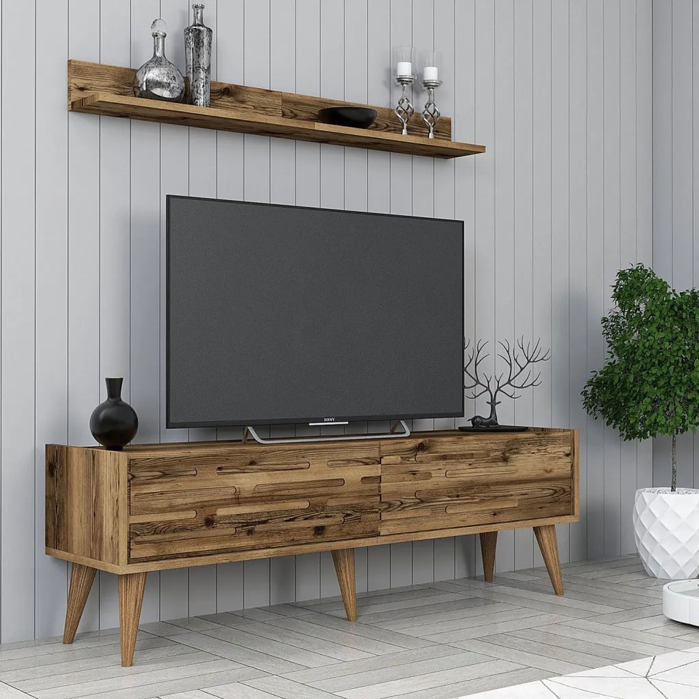 Valensiya TV-állvány, dió, 140 cm