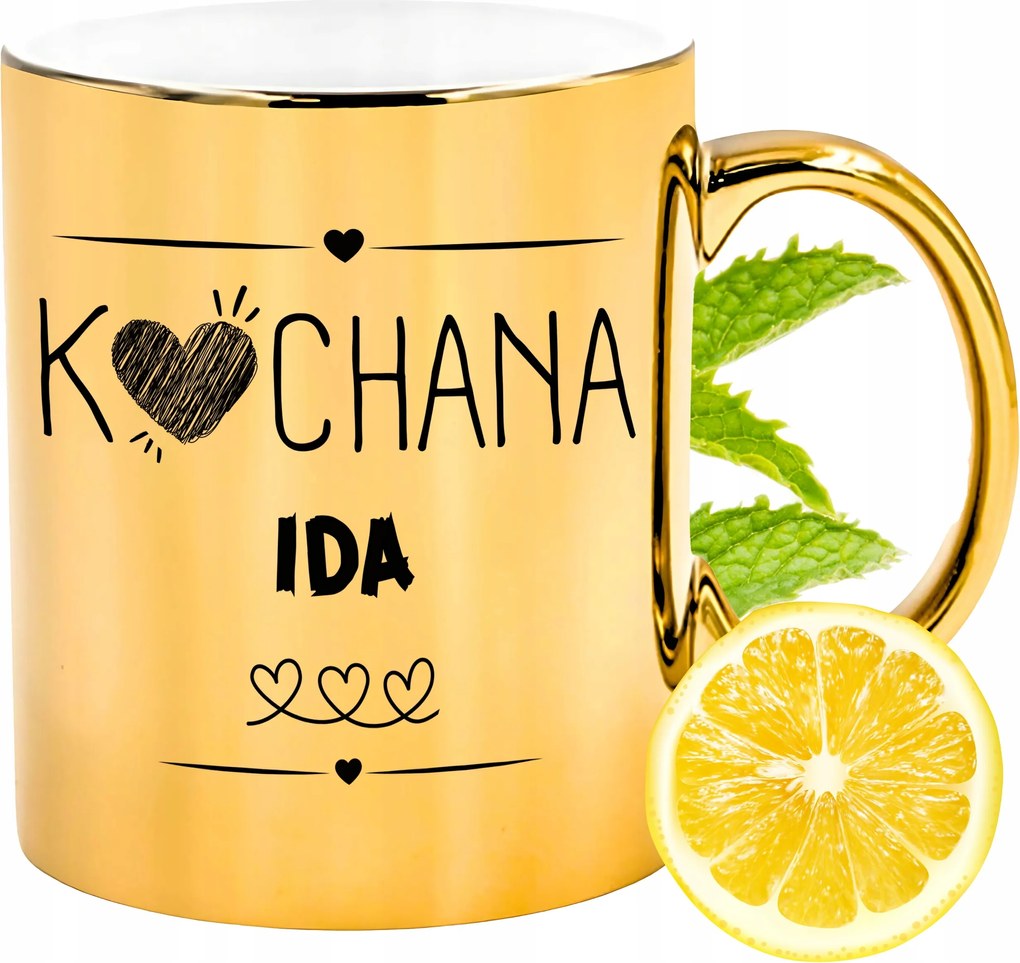 Prémium Arany Csillogó Bögre Ajándék Nyomtatott Fotóval