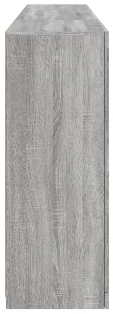 szürke sonoma színű tálalószekrény LED-ekkel 202 x 37 x 100 cm