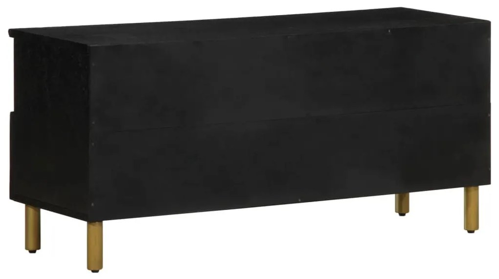 fekete szerelt fa TV-szekrény 100 x 33 x 46 cm