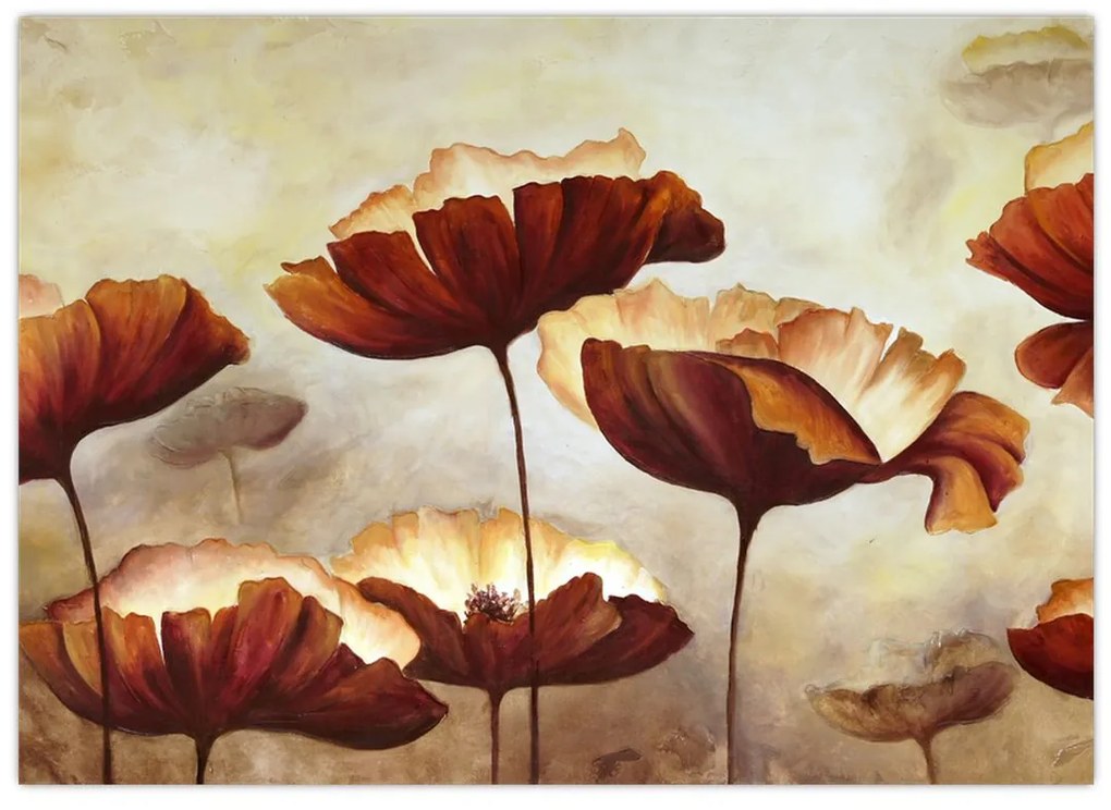 Piros virágok képe (70x50 cm)