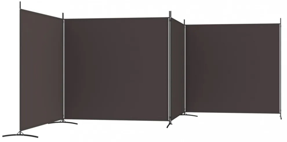 4 paneles barna szövet térelválasztó 698x180 cm