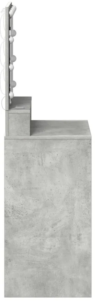 LED-es sminkasztal Beton szürke 50x41x135 cm