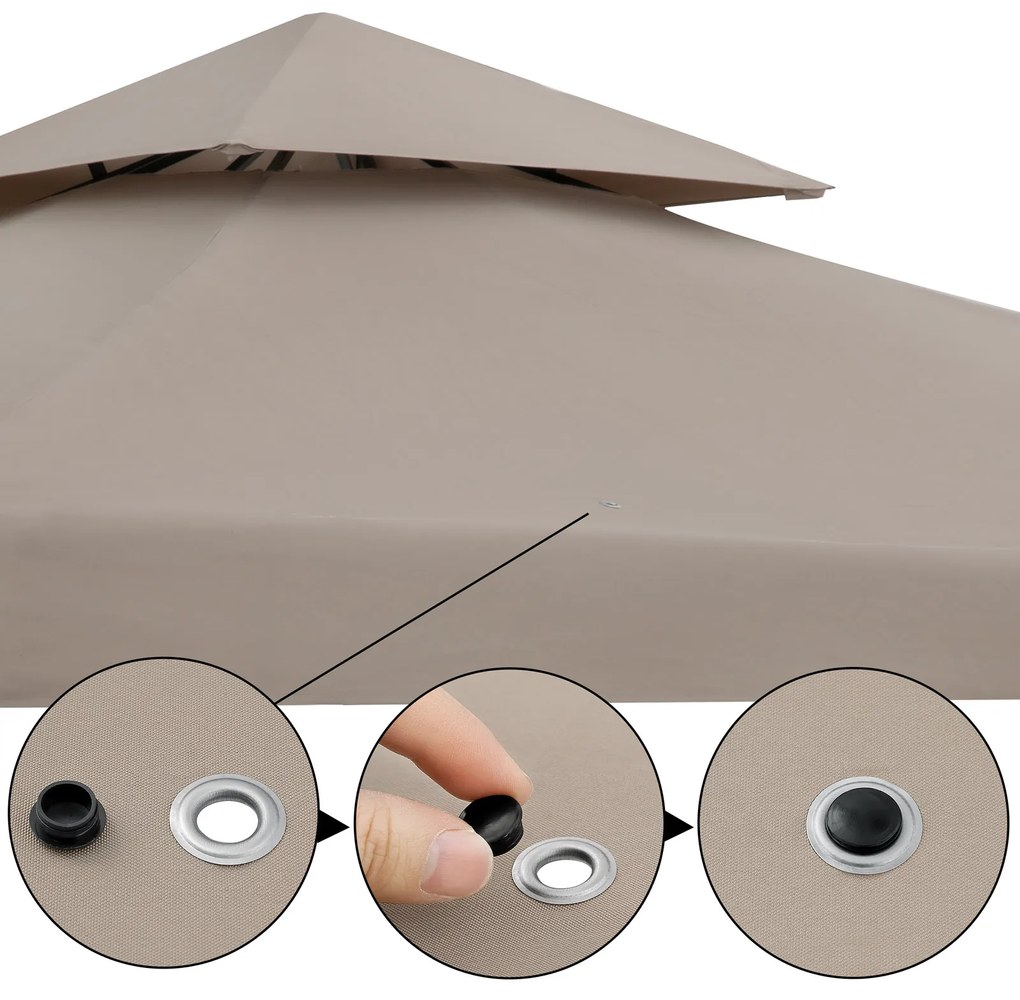 Casaria® Kerti pavilon Lorca 3x3 - taupe