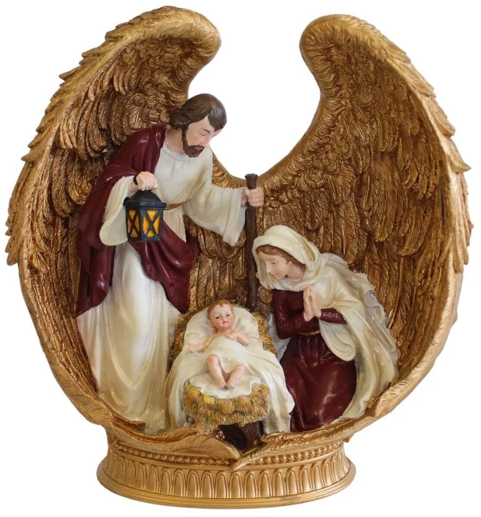 Szent család angyalszárnyakban 30cm