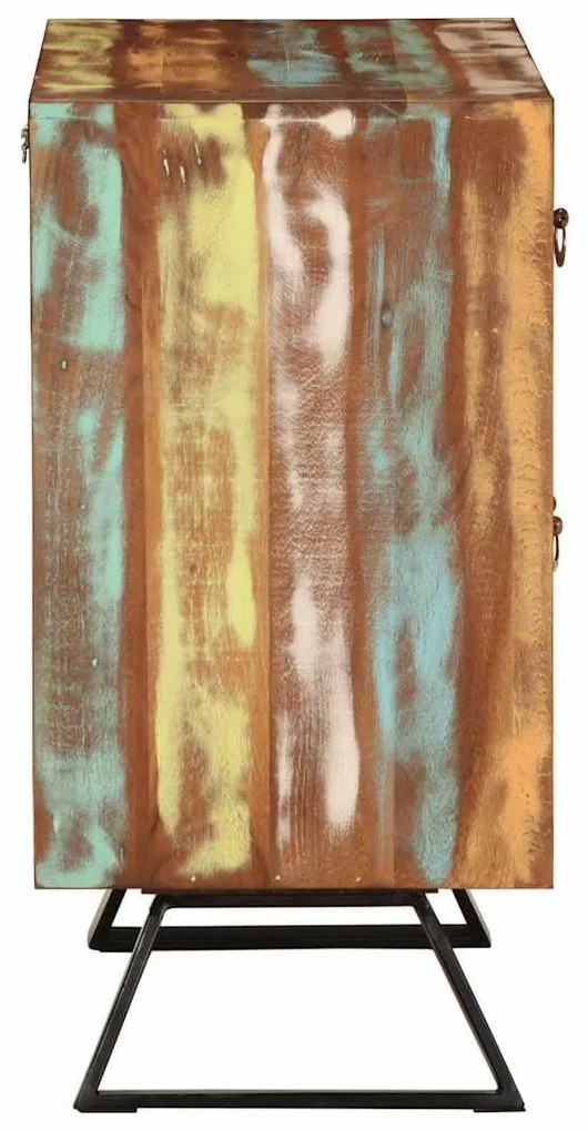 többszínű tömör újrahasznosított fa fiókos szekrény 70x35x70 cm