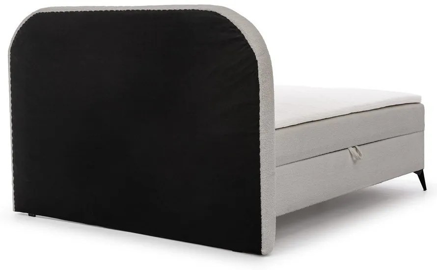 Világosszürke ágyneműtartós boxspring ágy 180x200 cm Ornes – Ropez