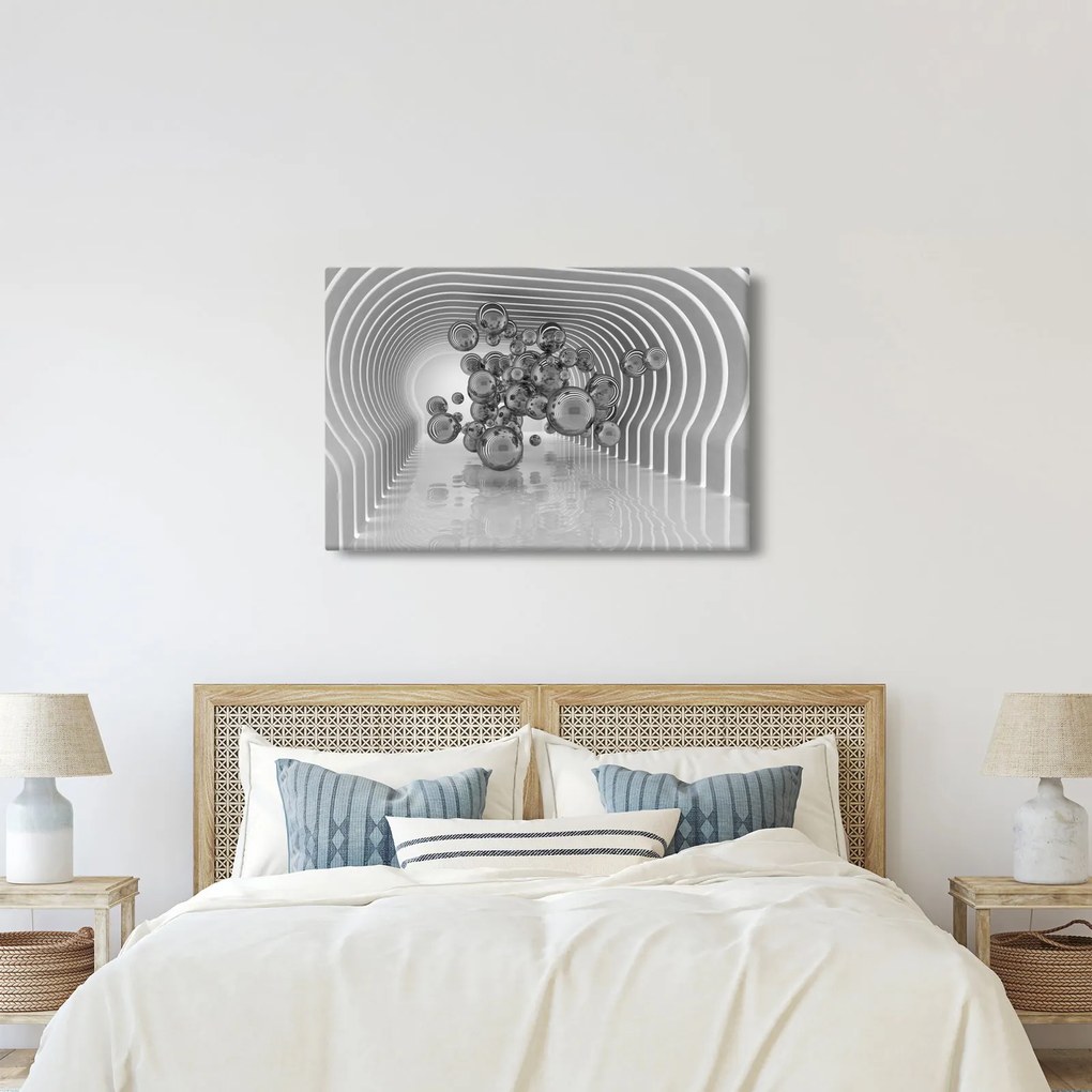 Kép - Fekete-fehér buborékok (90x60 cm)