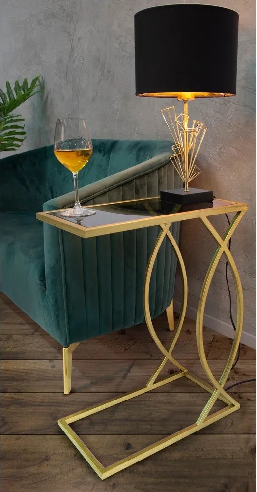 Tárolóasztal üveg asztallappal 25.5x45.5 cm Glam – Mauro Ferretti