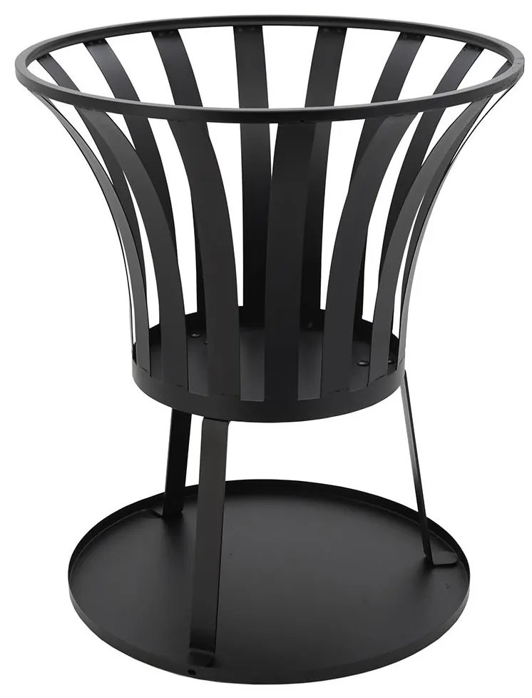 Hordozható fa tűzrakóhely rostéllyal fekete