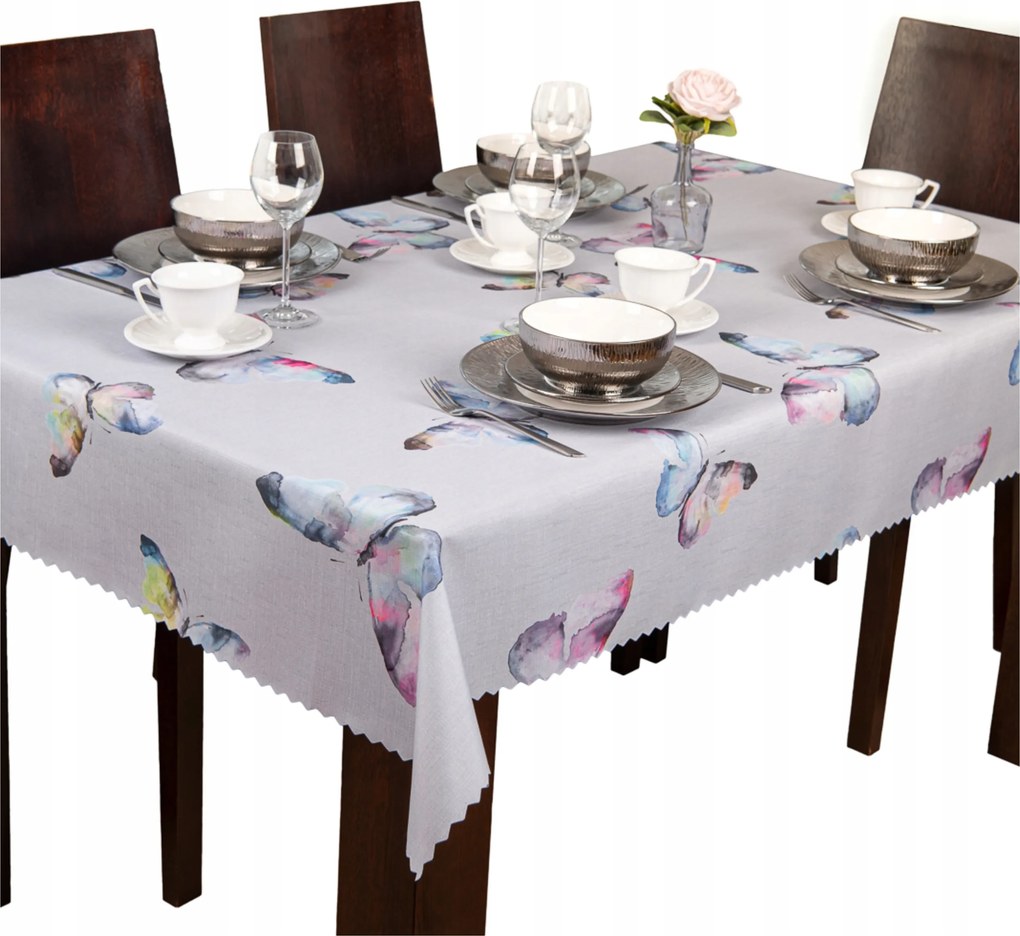 Abrosz foltálló egész évben 120x160 Lengyel pillangók szürke alapon Nr26