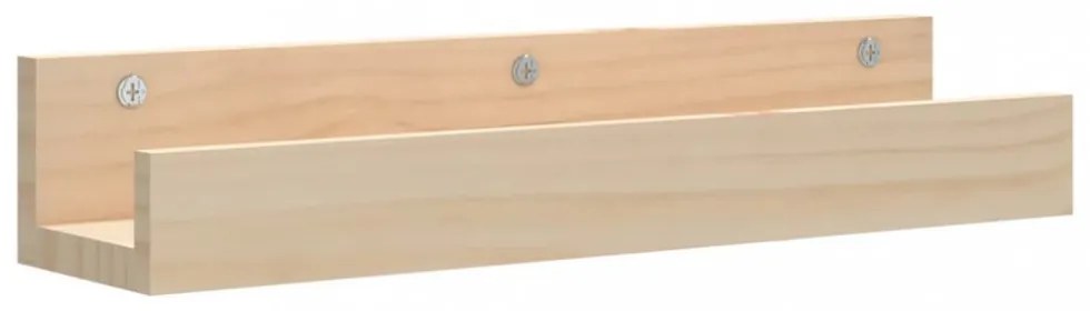 2 db tömör fenyőfa fali polc 50 x 12 x 9 cm