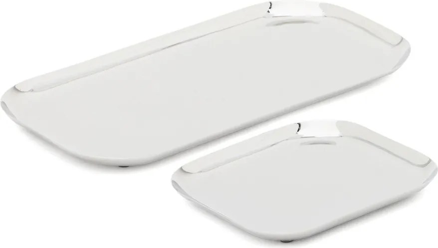 Rozsdamentes acél szervírozó tálca szett 2 db-os 15x29 cm Nirela – Kave Home