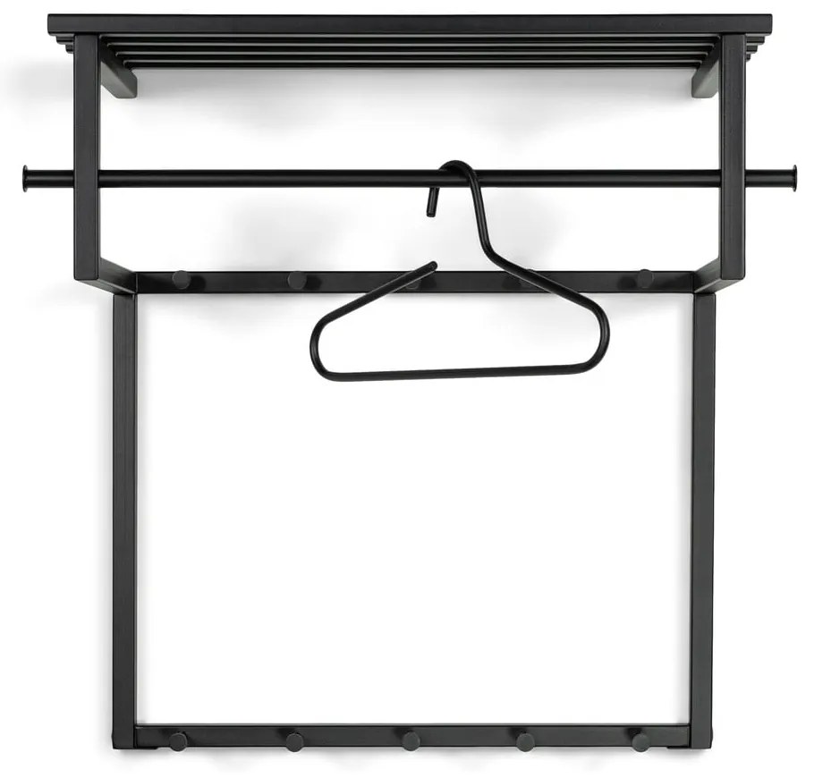 Fekete fém fali fogas polccal 76 cm Rizzoli – Spinder Design