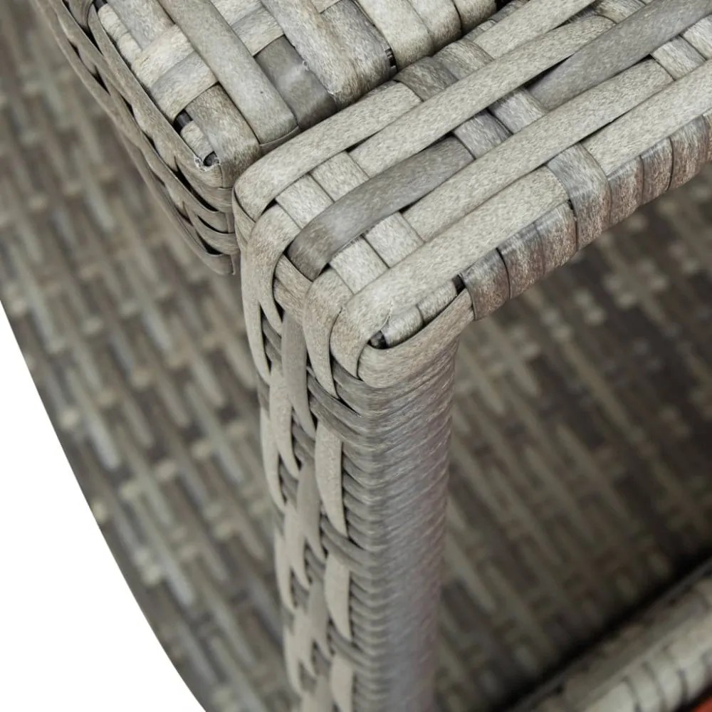 szürke polyrattan jakuzzi-keret
