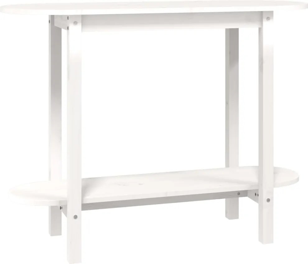vidaXL fehér tömör fenyőfa tálalóasztal 110 x 40 x 80 cm