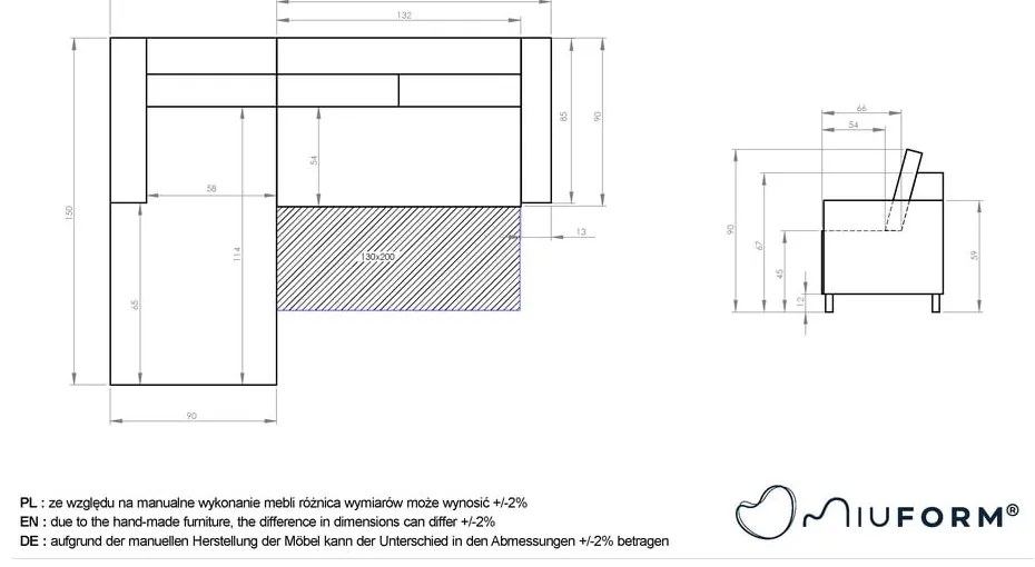 Charming Charlie világosszürke kinyitható sarokkanapé, jobb oldali - Miuform